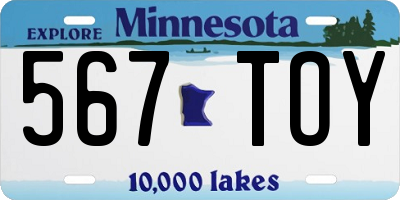 MN license plate 567TOY