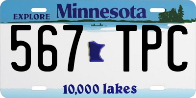 MN license plate 567TPC