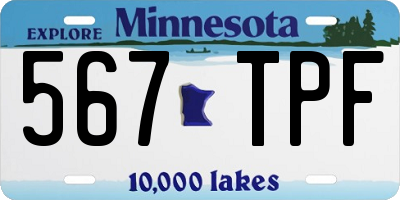 MN license plate 567TPF