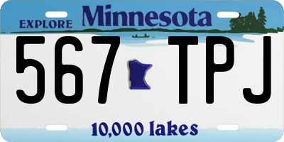 MN license plate 567TPJ