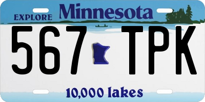MN license plate 567TPK