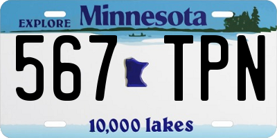 MN license plate 567TPN
