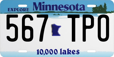 MN license plate 567TPO