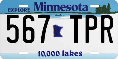 MN license plate 567TPR