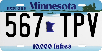 MN license plate 567TPV