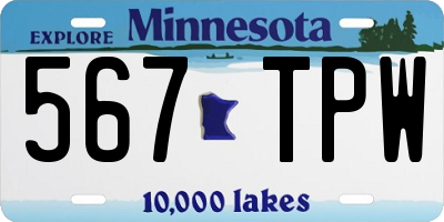 MN license plate 567TPW