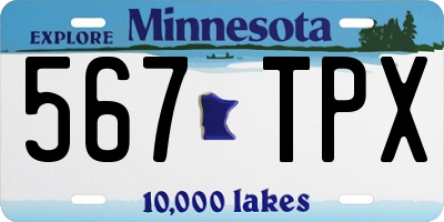 MN license plate 567TPX