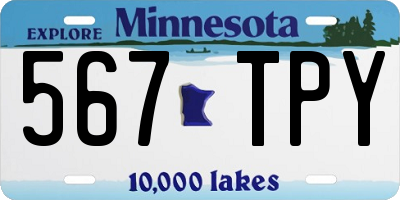 MN license plate 567TPY