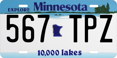 MN license plate 567TPZ
