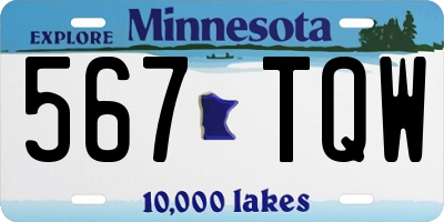MN license plate 567TQW