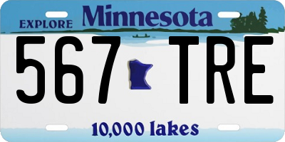 MN license plate 567TRE