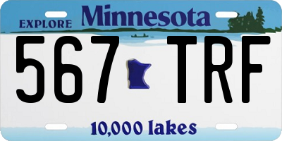 MN license plate 567TRF