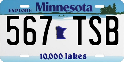 MN license plate 567TSB