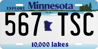 MN license plate 567TSC