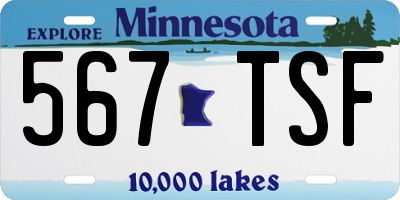 MN license plate 567TSF