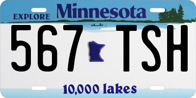MN license plate 567TSH