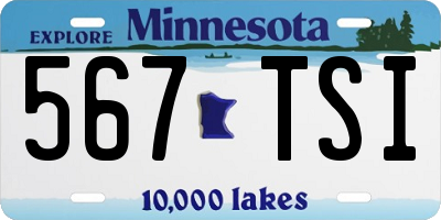 MN license plate 567TSI