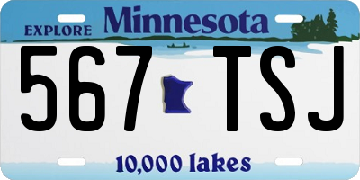 MN license plate 567TSJ