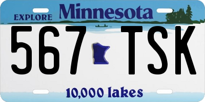 MN license plate 567TSK