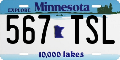 MN license plate 567TSL