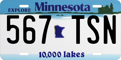 MN license plate 567TSN