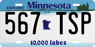 MN license plate 567TSP