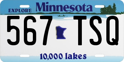 MN license plate 567TSQ
