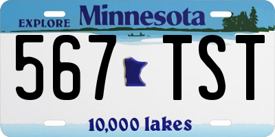MN license plate 567TST