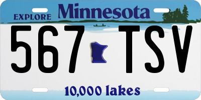 MN license plate 567TSV