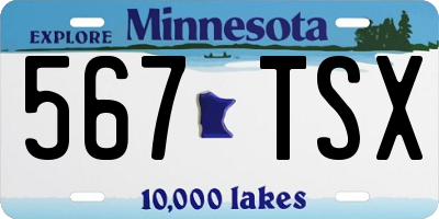 MN license plate 567TSX