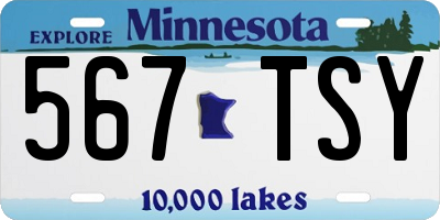 MN license plate 567TSY
