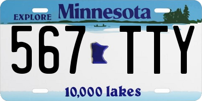 MN license plate 567TTY