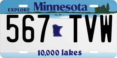 MN license plate 567TVW