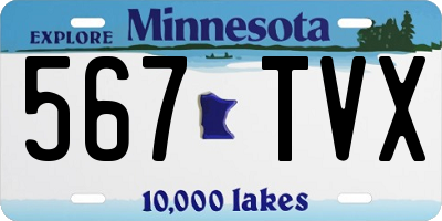 MN license plate 567TVX