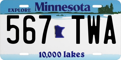 MN license plate 567TWA