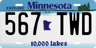 MN license plate 567TWD