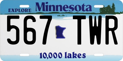 MN license plate 567TWR
