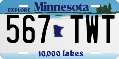 MN license plate 567TWT