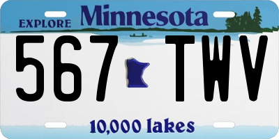 MN license plate 567TWV