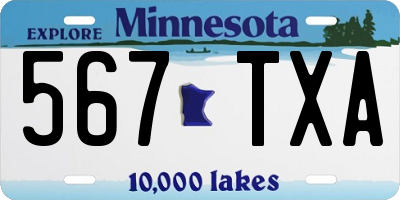 MN license plate 567TXA