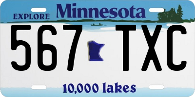 MN license plate 567TXC