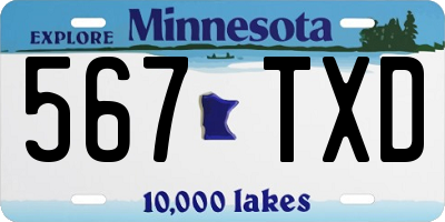 MN license plate 567TXD