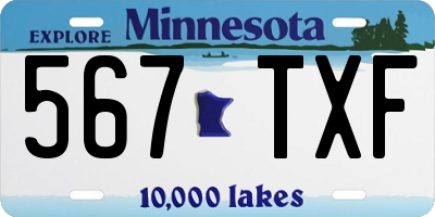 MN license plate 567TXF