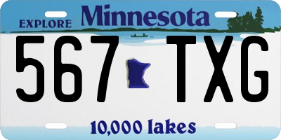 MN license plate 567TXG