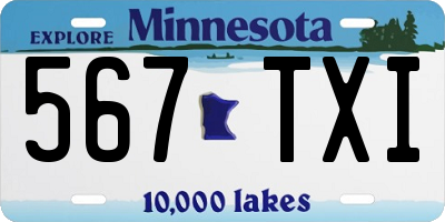 MN license plate 567TXI