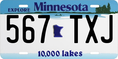 MN license plate 567TXJ