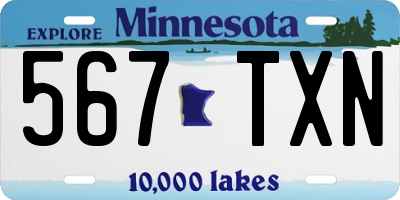 MN license plate 567TXN