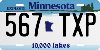 MN license plate 567TXP
