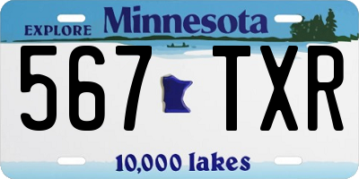 MN license plate 567TXR