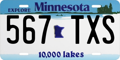 MN license plate 567TXS